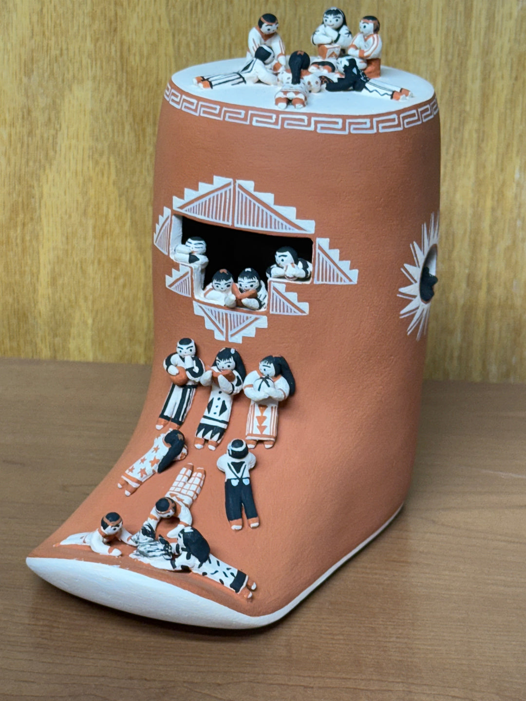 Intricate Moccassin-Boot Story Teller by Dena Suina Pot