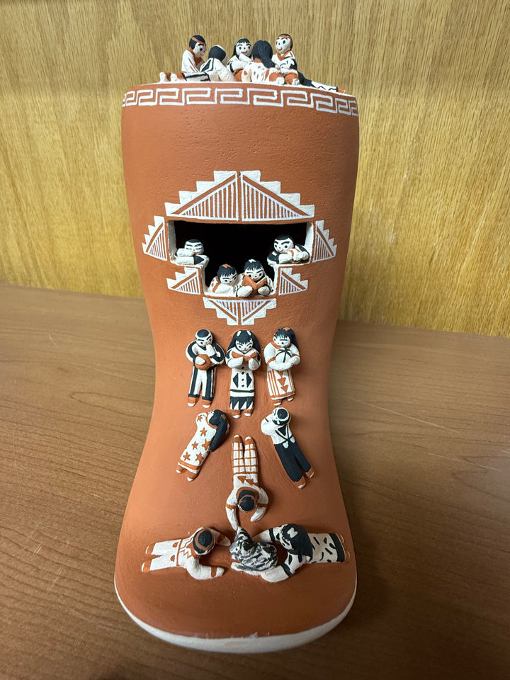 Intricate Moccassin-Boot Story Teller by Dena Suina Pot
