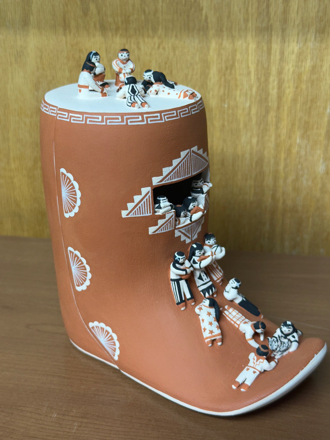 Intricate Moccassin-Boot Story Teller by Dena Suina Pot