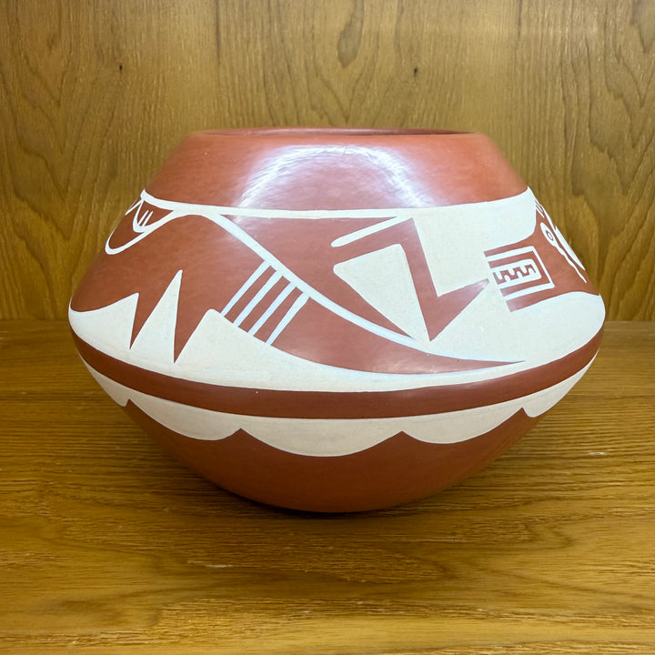 Martha Appleleaf Avanyu Serpent Ribbon Pot San Ildenfonso Pueblo