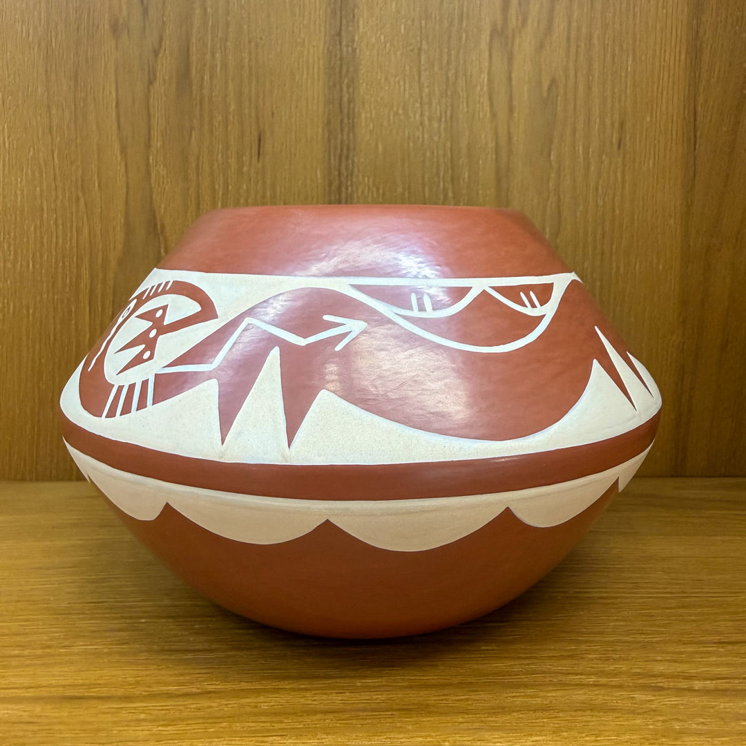 Martha Appleleaf Avanyu Serpent Ribbon Pot San Ildenfonso Pueblo