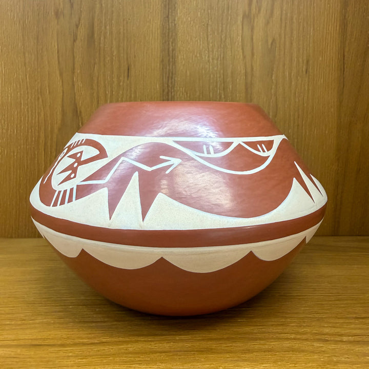 Martha Appleleaf Avanyu Serpent Ribbon Pot San Ildenfonso Pueblo