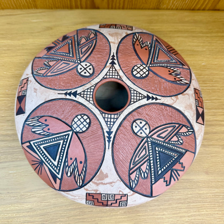 Hopi Multi Color Seed Pot by Delmar Polacca