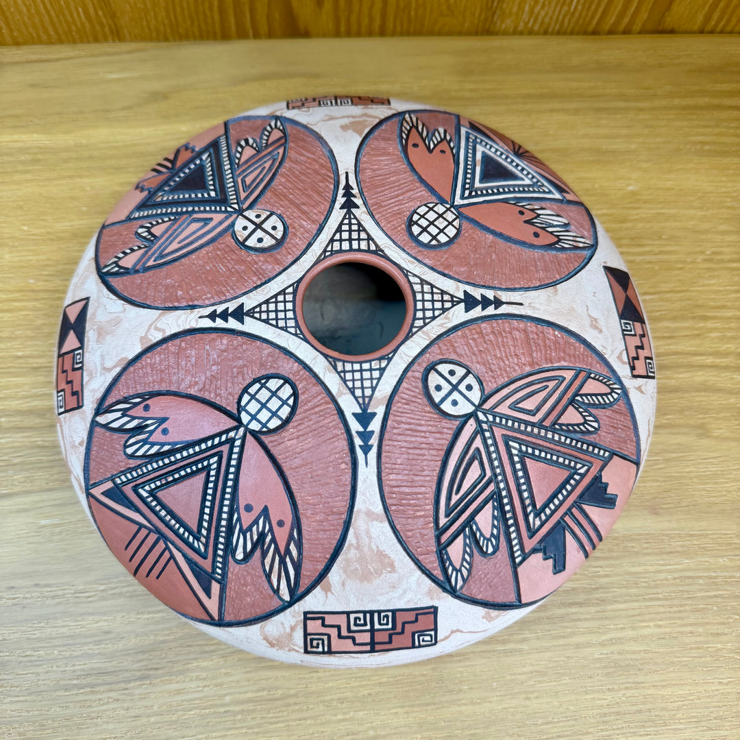Hopi Multi Color Seed Pot by Delmar Polacca