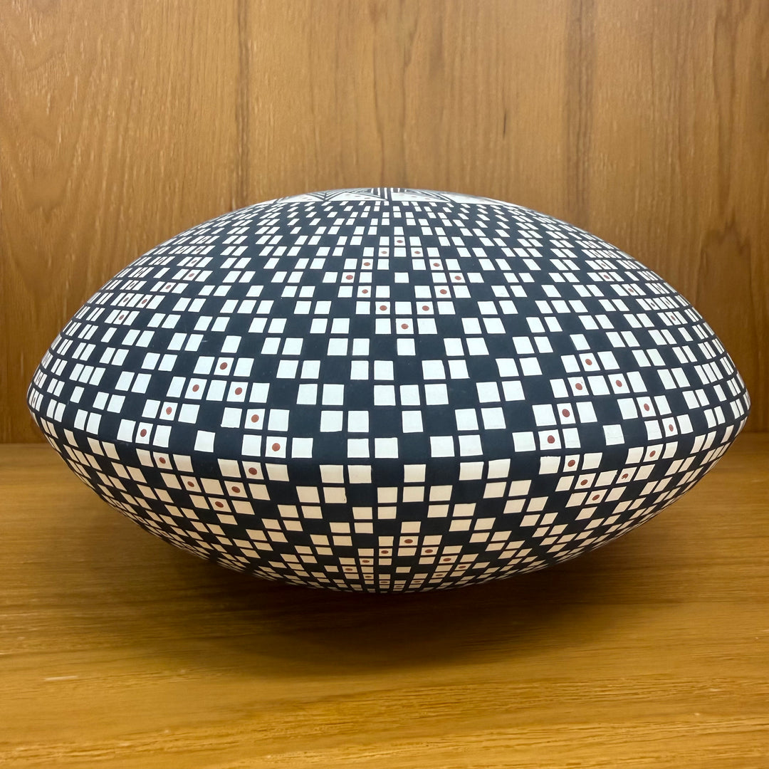 Acoma Pueblo Intricate Seed Pot by A. Chino