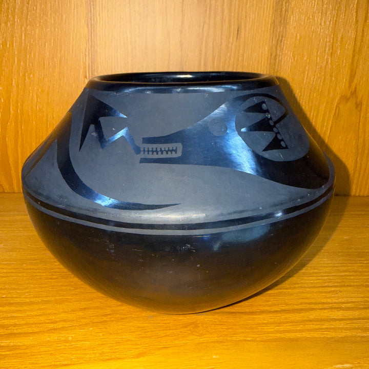 San Ildenfonso Avanyu Pot by Desideria Montoya Sanchez