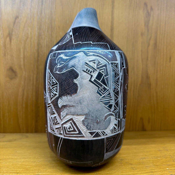 Bernice Naranjo Etched Buffalo Pot