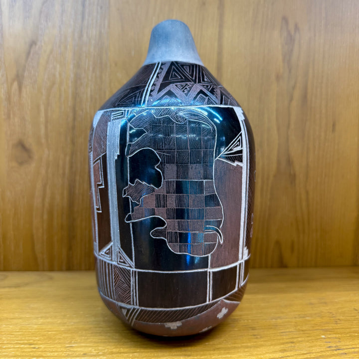 Bernice Naranjo Etched Buffalo Pot