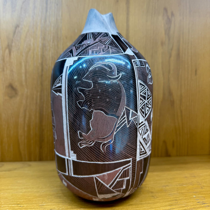 Bernice Naranjo Etched Buffalo Pot