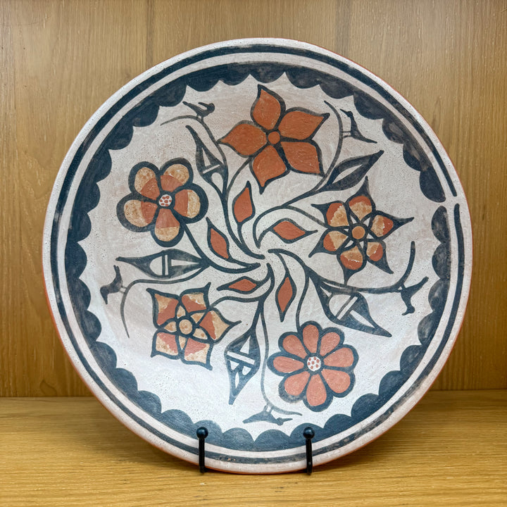 Robert Tenorio Floral Plate Kewa Pueblo Santo Domingo