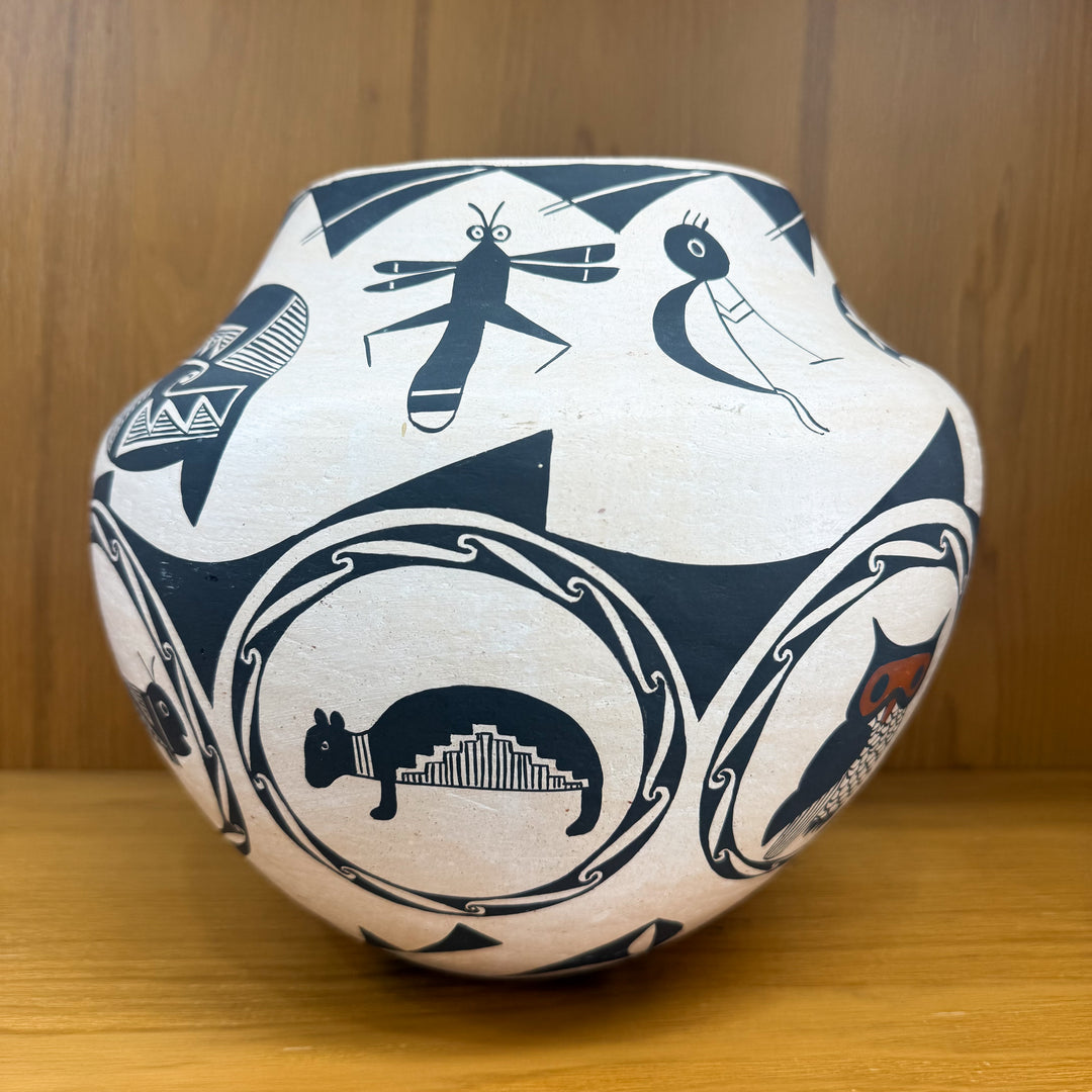 Acoma Pueblo Painted Wildlife Pot