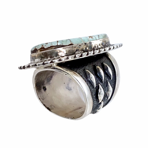 Image of sold Large Navajo Dry Creek Turquoise Sterling Silver Ring - Native American