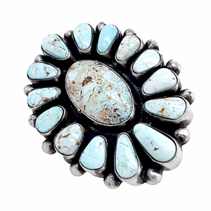 Sold Large Navajo Dry Creek Turquoise Many Stones Cluster Ring - Bobby Johnson - Native American