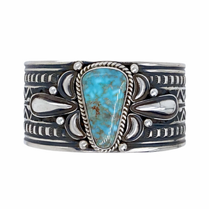 sold Navajo Large Dry Creek Turquoise Sterling Silver   - Cadman - Native American