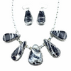 Sold Stunning Navajo White Buffalo Long Teardrop Stone Set - Samson Edsitty - Native American