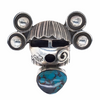 Sold Navajo Kachina Face Turquoise Engraved Detail Sterling Silver Ring - Alex Sanchez - Native American