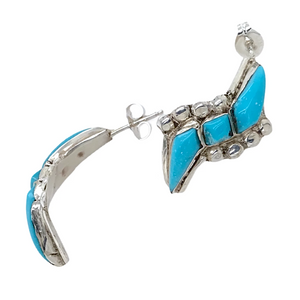 Sold Fine Zuni Small Sleeping Beauty Turquoise Earrings - Native American