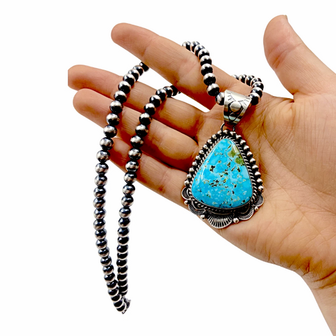 Image of Sold Brilliant Blue Turquoise N.ecklace - Mary Ann Spencer - Authentic Native American