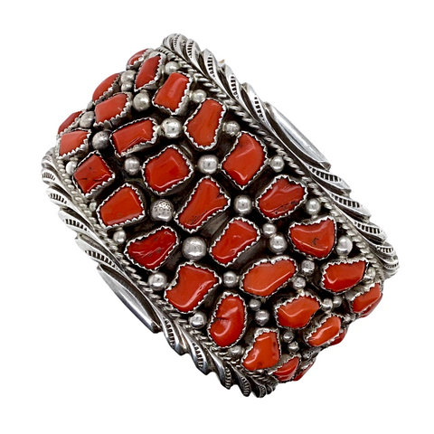 Image of Sold Navajo Large Red Coral Cluster  - Native American