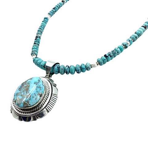 Image of sold Navajo Dry Creek Turquoise Turquoise Beaded N.ecklace - Native American