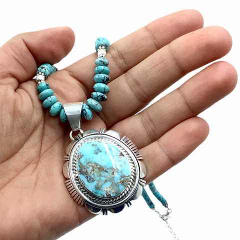 Image of sold Navajo Dry Creek Turquoise Turquoise Beaded N.ecklace - Native American