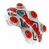 sold Navajo Red Coral & Turquoise Inlay - Michael Perry - Native American