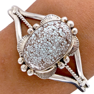 sold Navajo Dry Creek Turquoise Sterling Silver B.racelet - Mary Ann Spencer - Native American