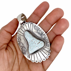 Sold Navajo Dry Creek Turquoise Sterling Silver P.endant - Bobby Johnson - Native American