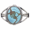 sold Navajo Large Stone Golden Hills Turquoise Sterling Silver B.racelet - Esther Spencer- Native American