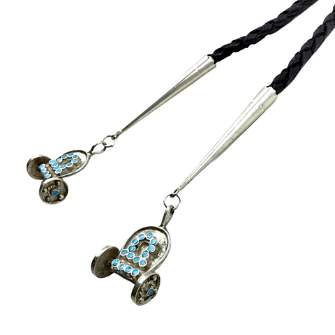 Image of sold Zuni Wagon Turquoise, Coral, Mother of Pearl Inlay   - Native American