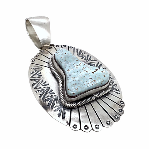 Image of Sold Navajo Dry Creek Turquoise Sterling Silver P.endant - Bobby Johnson - Native American