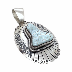 Sold Navajo Dry Creek Turquoise Sterling Silver P.endant - Bobby Johnson - Native American
