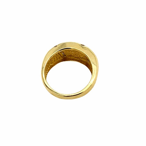 Image of Gold Jewelry - 14K Solid Gold Diamonds & Mother Of Pearl Inlay Designer Ring Band