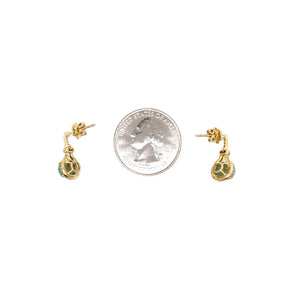 Gold Jewelry - Fine Designer 14K Solid Gold Diamonds & Carico Lake Turquoise Post Stud Dangle Earrings