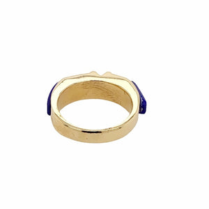 Gold Jewelry - Fine Designer 14K Solid Gold Lapis & Diamond Ring - Women's & Men's
