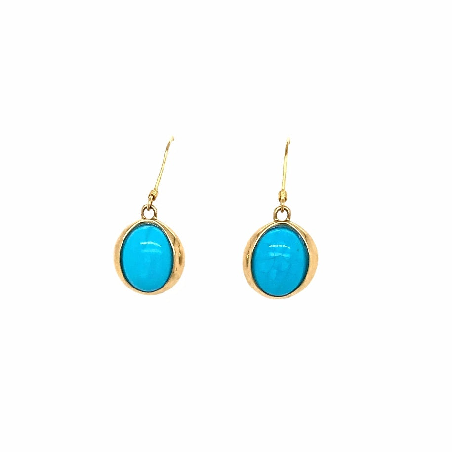 18mm Sleeping Beauty Turquoise Lever Back Earrings 14K White Gold -  Trustmark Jewelers