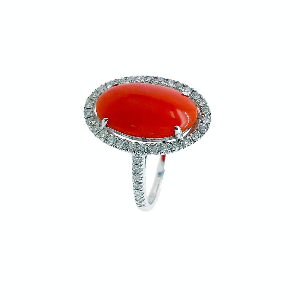Red Coral Ring | Online gold jewellery, Coral stone ring, Diamond pendants  designs