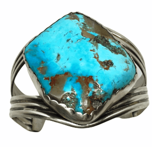 SOLD Navajo Large Kingman Turquoise Brace