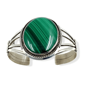 SOLD Large Stone Navajo Malachite Br.acelet