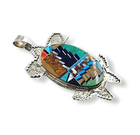 Image of sold Medium Navajo Multi-Stone Turtle P.endant - Tommy Jackson - Native American