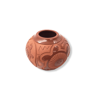 Medium Turtle Carved Pot by Sue Tapia San Juan & Laguna