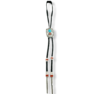 SOLD Michael Perry Kingman Turquoise & Coral Bol Tie-