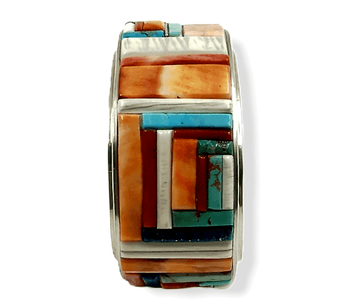 Sold Multi Color Navajo Cobble Stone Br.acelet- David Tune