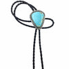 Native American Bolo Tie - Navajo Blue Royston Turquoise Triangular Bolo Tie - Mary Ann Spencer - Native American