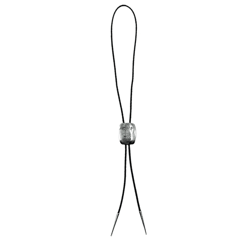 Image of Native American Bolo Tie - Navajo Sterling Embellished Bolo Tie