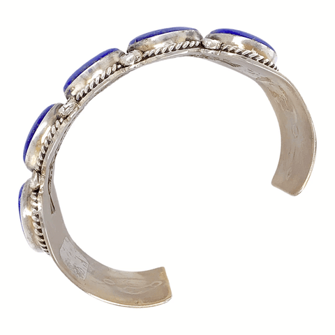 Image of Native American Bracelet - Amazing Navajo Lapis Sterling Silver Bracelet - Mary Ann Spencer