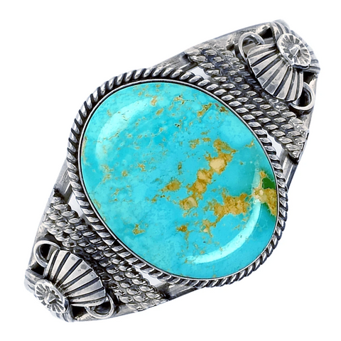 Image of Native American Bracelet - Beautiful Navajo Royston Turquoise Sterling Silver Bracelet - Mary Ann Spencer