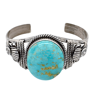 Native American Bracelet - Beautiful Navajo Royston Turquoise Sterling Silver Bracelet - Mary Ann Spencer