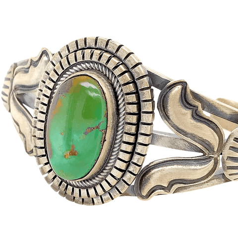 Image of Native American Bracelet - Beautiful Navajo Royston Turquoise Sterling Silver Bracelet - Ray Bennett