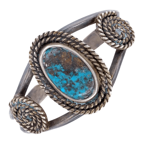 Image of Native American Bracelet - Bisbee Stone Pawn Turquoise Bracelet